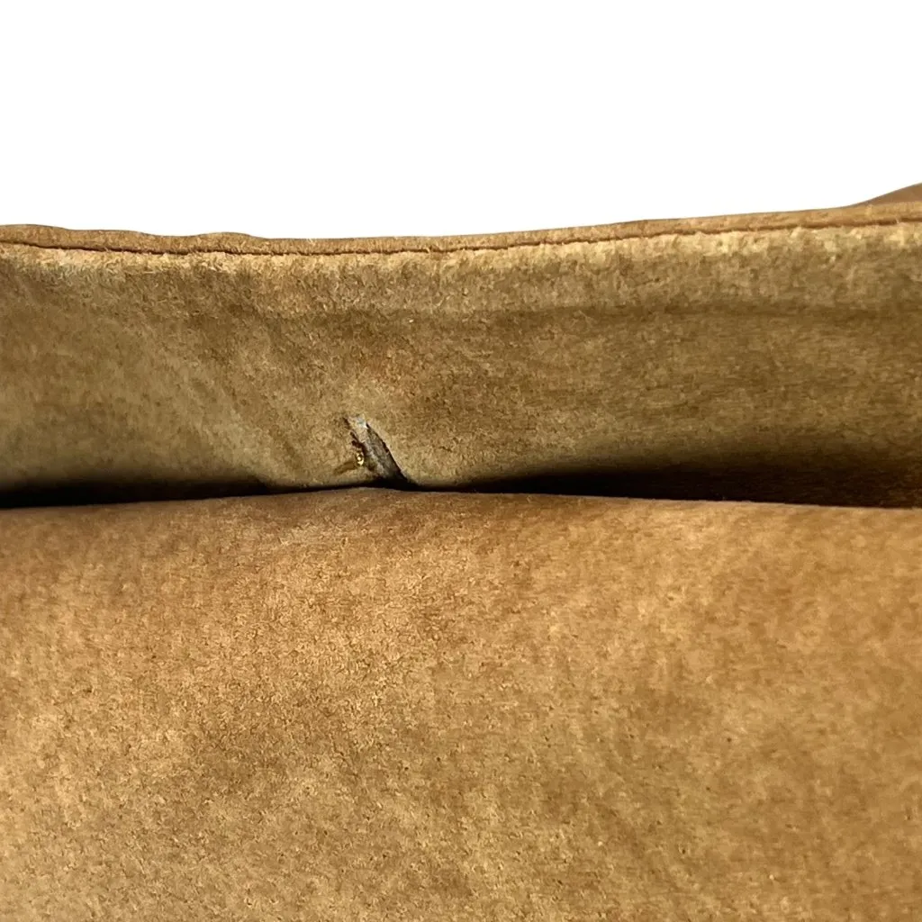 Bernardo  Camel Brown Suede Trench Coat S Barn Oversized Washable Western Boho - Image 9