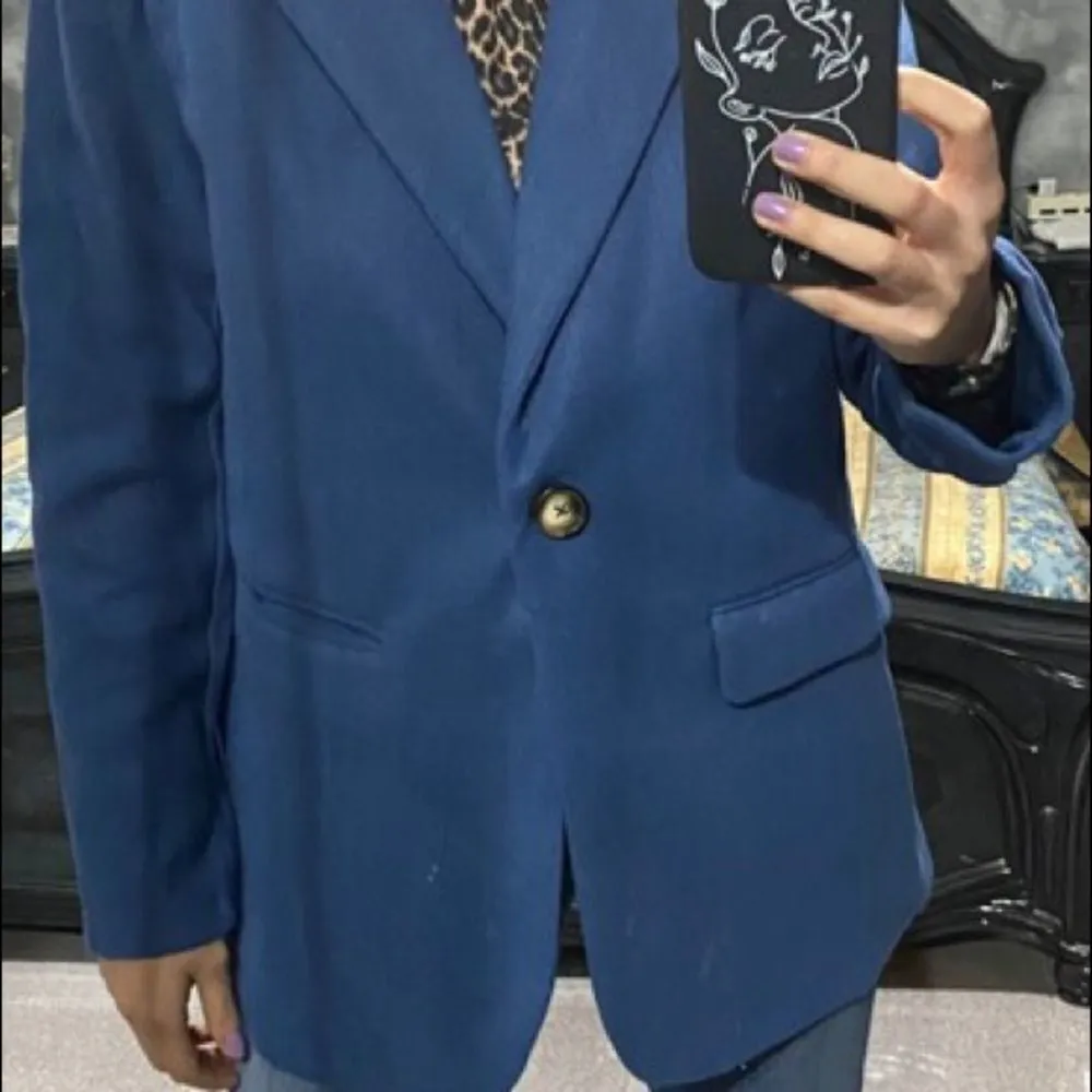 ✨HP✨Lapel Neck Split Back Blazer✨ Blue Size M - Image 7