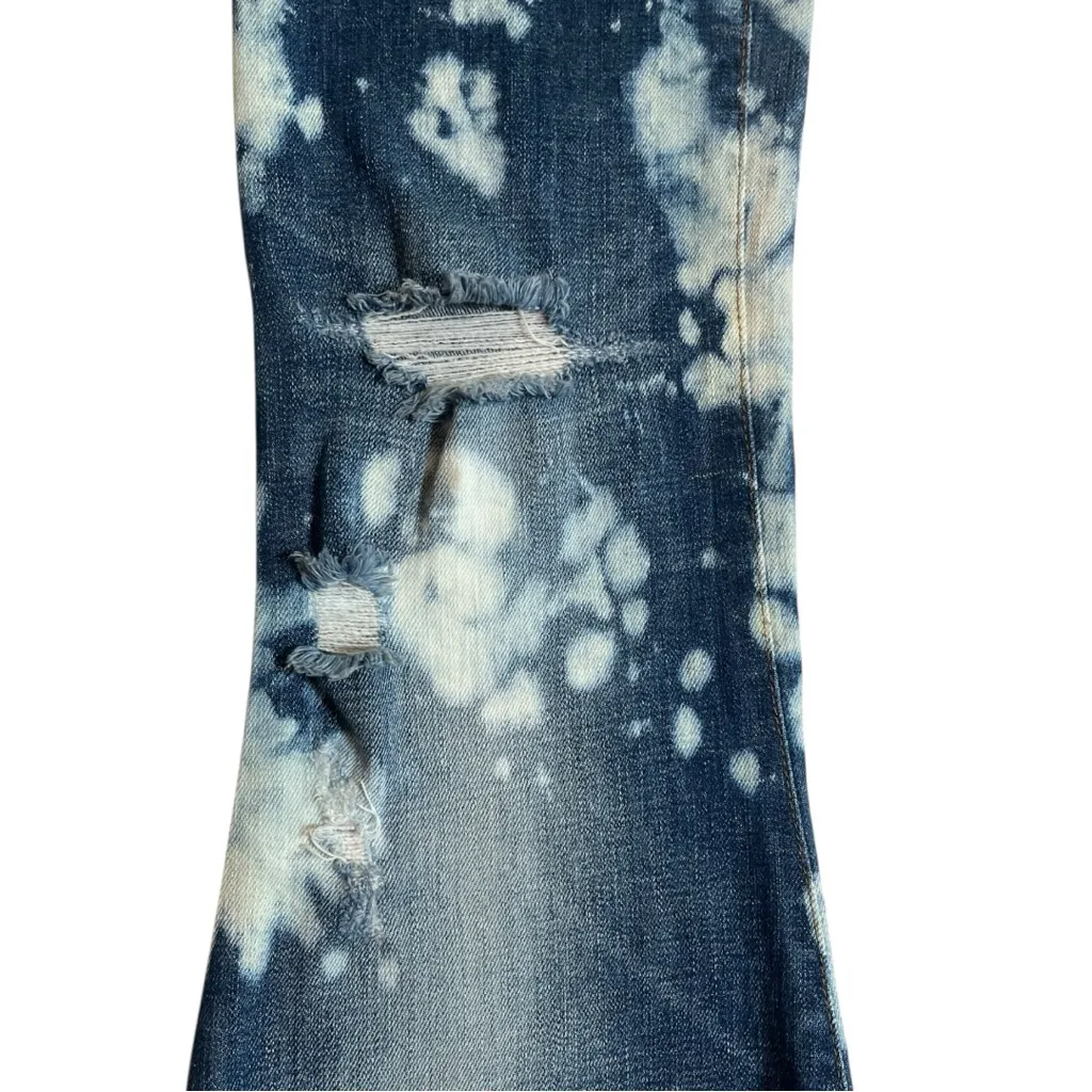 Joe’s Phoebe Distressed Flare Bleached Blue Jeans Size 28 True Y2K Edgy Handmade - Image 3