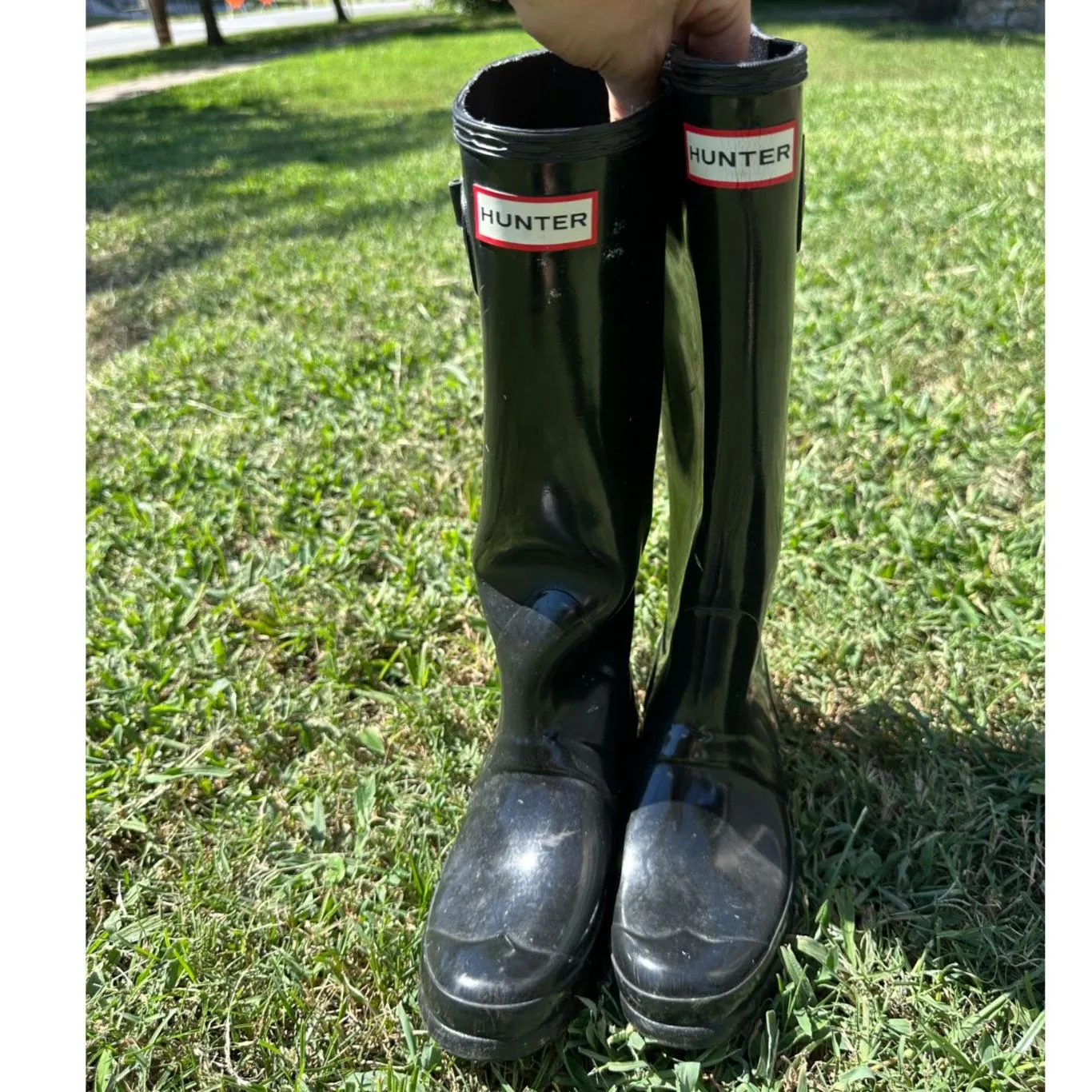 Dark Blue Classic Tall Hunter Boots Size 5 - Image 6