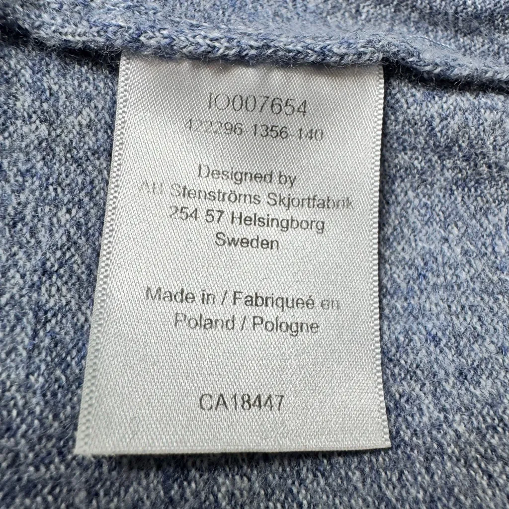Stenströms Blue Merino Wool Quarter Zip Sweater M Size M - Image 5