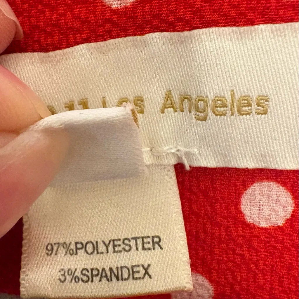 Monteau Red Button Front Midi Polka Dot Dress Retro Pin Up Vintage Inspired S - Image 5