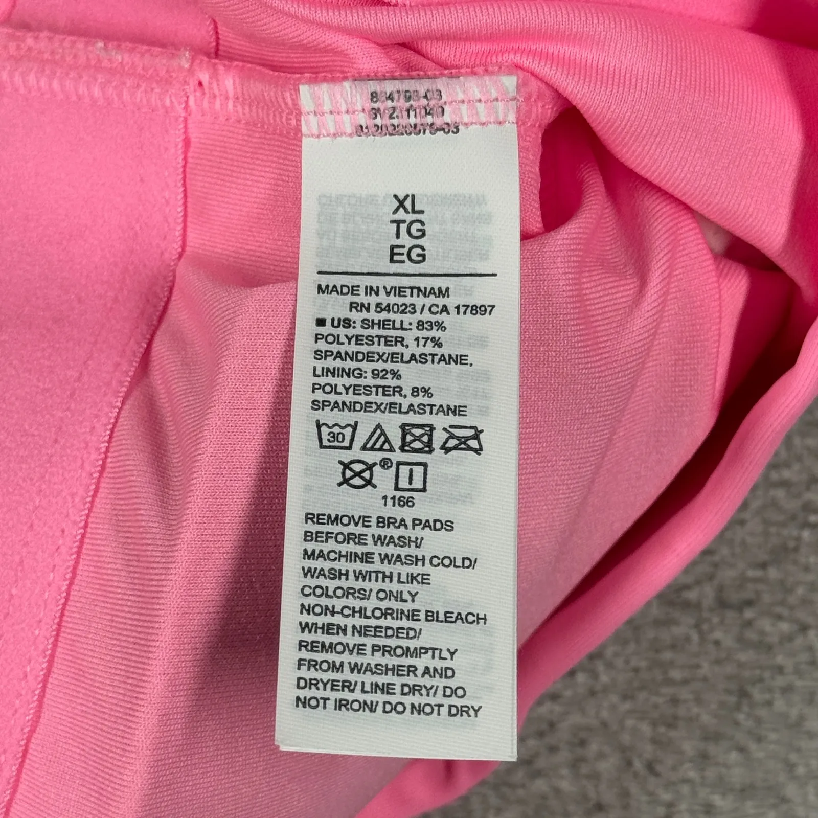 Old Navy Zip Front Swim Top Hot Pink White Trim Casual Poolside Vacation Size XL - Image 6