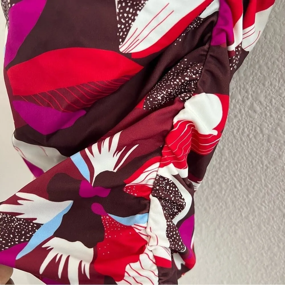 NWT Athleta Square Neck Bra Cup Tankini Swim Top Floral Modest 34D/DD - Image 2