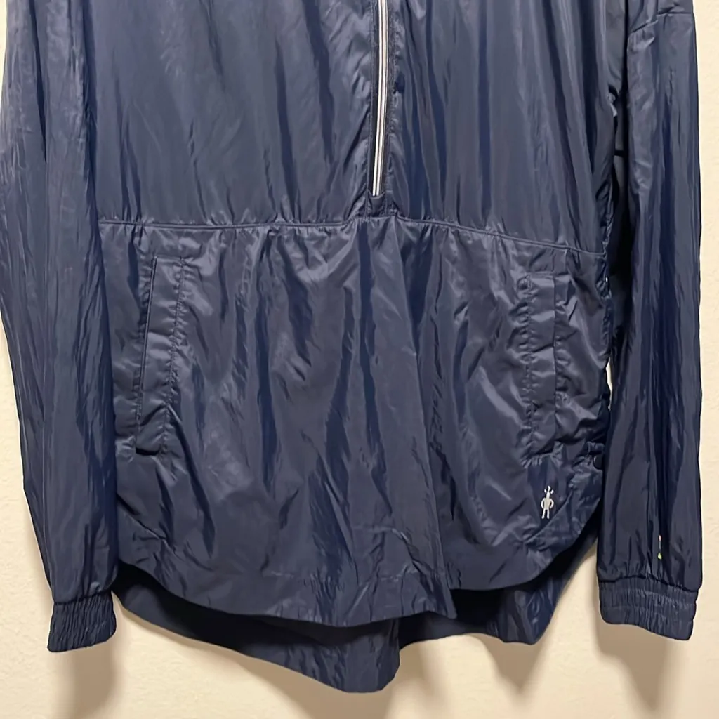 SMARTWOOL Navy Blue Merino Sport Ultra Light Anorak Pullover Jacket, Size S - Image 3