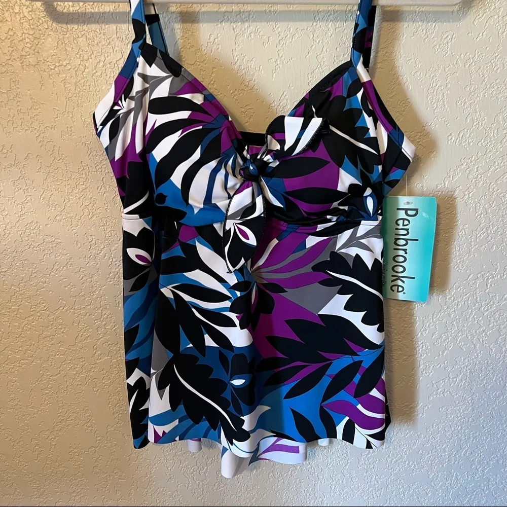 Penbrooke Tankini Swimsuit Floral Print Set Size 10 - Image 3