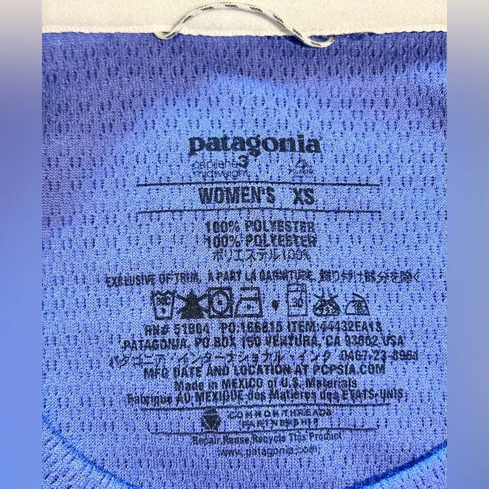 PATAGONIA Capilene 3 Midweight CrewNeck Base Layer Purple Striped Top Sz XS - Image 10