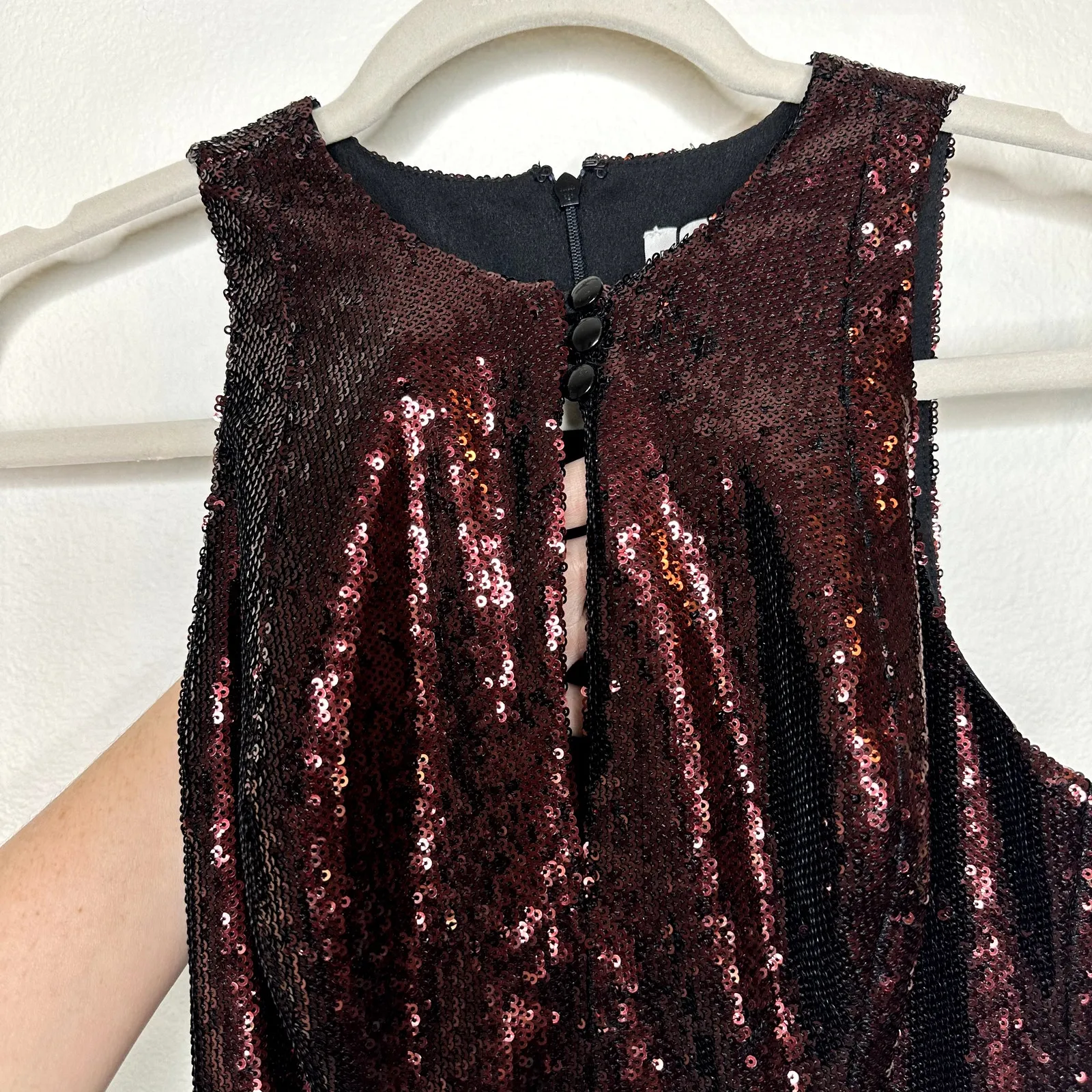 Dress the Population DTP NWT Siena in Port Brown Sequin Formal Midi Dress Gown - Image 2