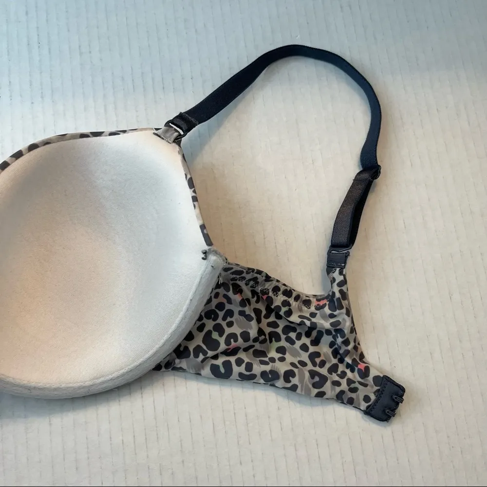 Victoria’s Secret Bra Dream Angels Lined Demi Grey-Pink Cheetah Print 32DD GUC - Image 10