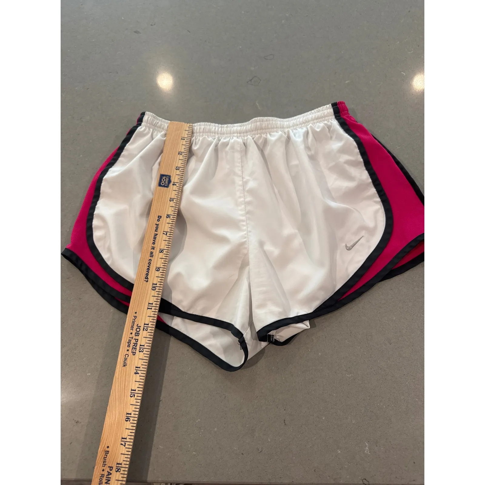 Nike Dri FIT Running Shorts‎ Womens Medium White Pink Black Athletic Gym - Image 2