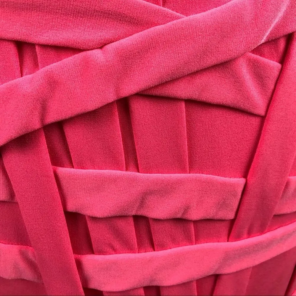 Tadashi Shoji One-Shoulder Bandage Party Cocktail Sheath Midi Dress Size Small - Image 13