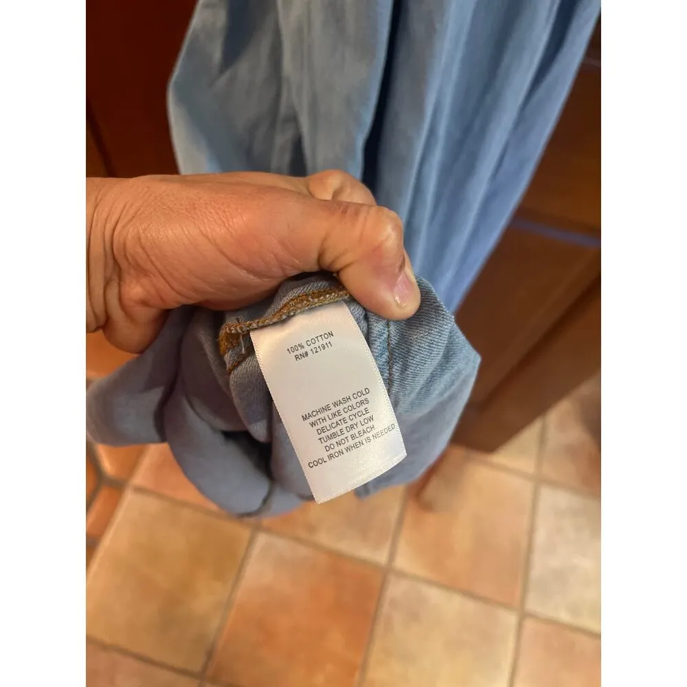 LNA LORELEI  CUT OUT CHAMBRAY DENIM  MIDI DRESS MEDIUM - Image 4