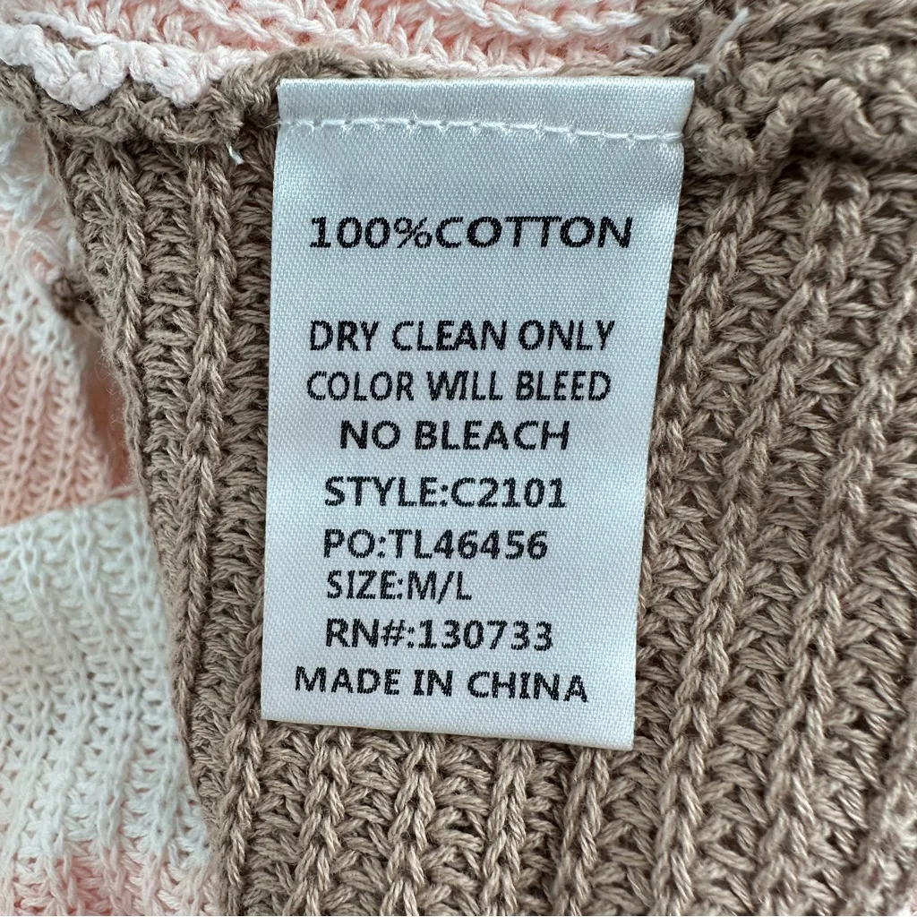 Umgee Long Sleeve Knit Color Block Cardigan size M/L Ribbed Trim Shawl Collar - Image 11