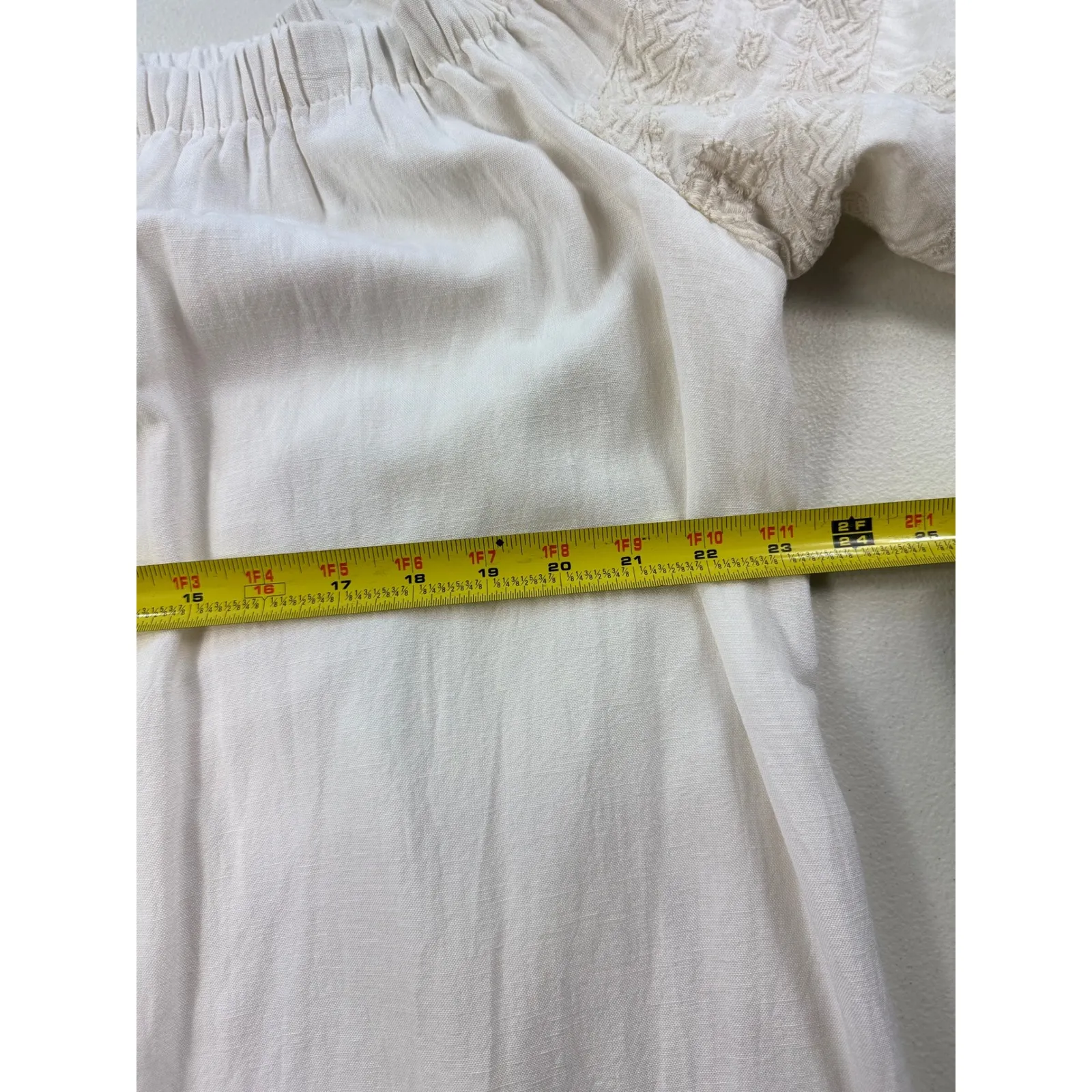 Old Navy Womens‎ Off Shoulder Dress White Embroidered Tassel Casual XL - Image 10