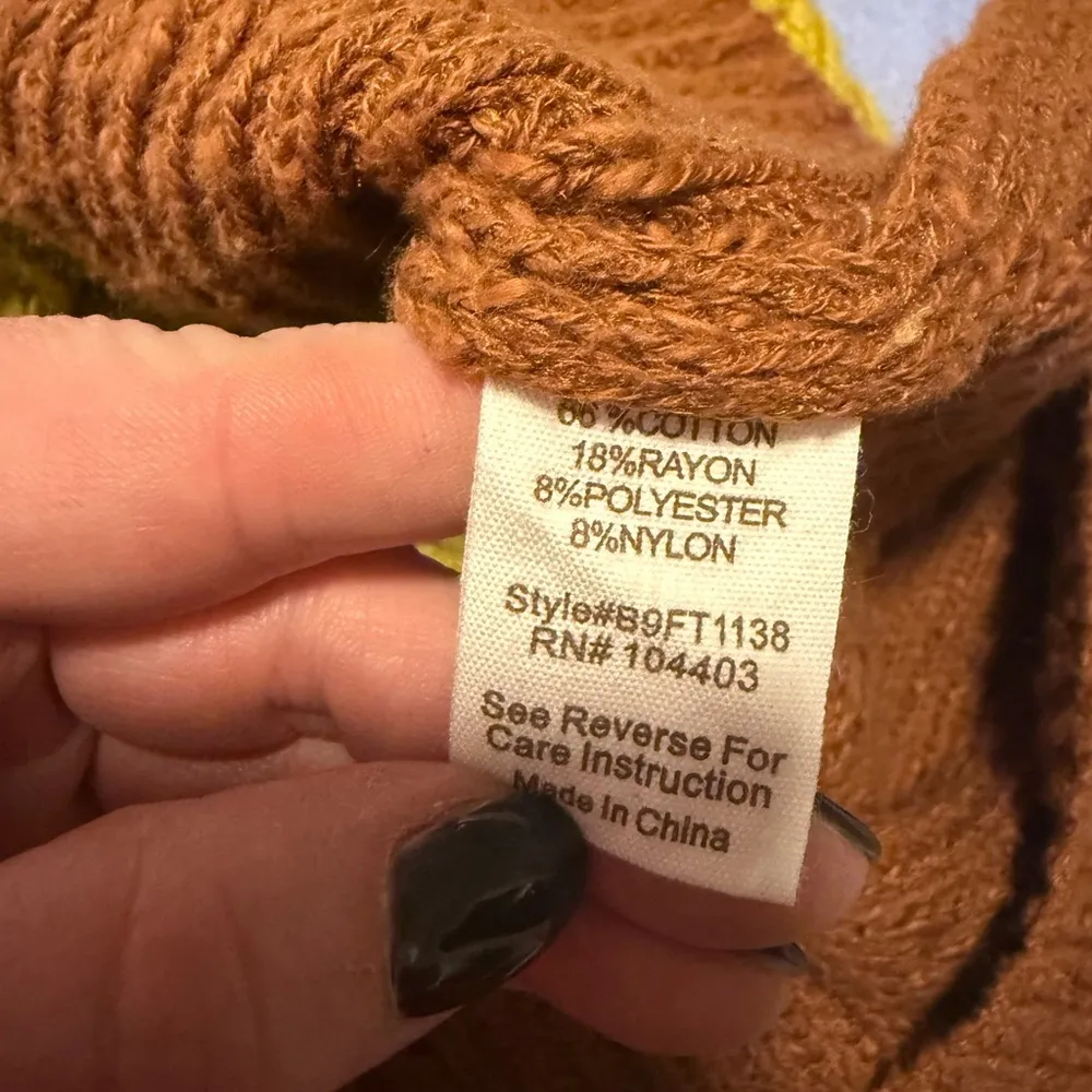 Blu Pepper Green and Brown Cowl Neck Sweater - Image 4