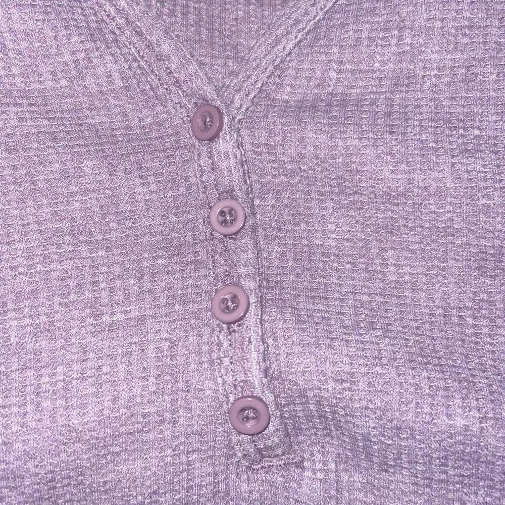 ✨Zyia Active Don't Wake Me Up Sz Small shirt purple waffle knit thermal✨ - Image 8