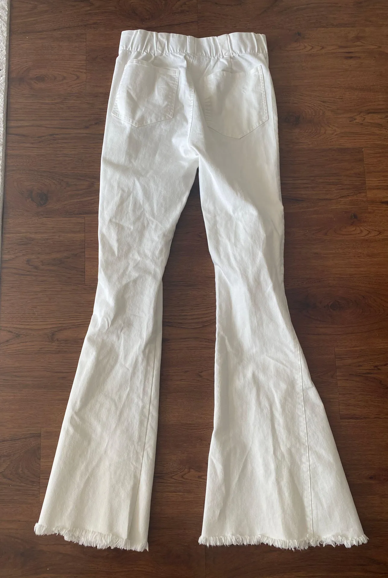 High Waisted White Flare Jeans Size M - Image 2