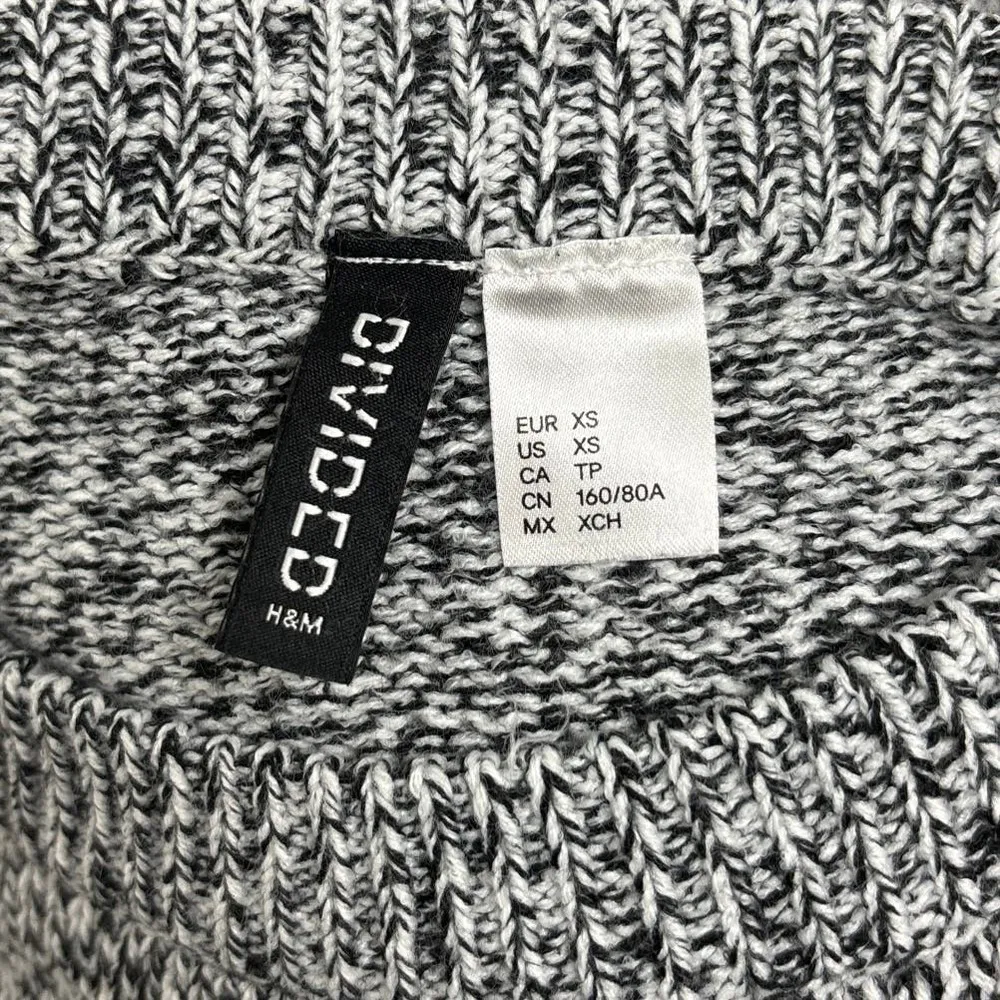 H&M Divided Womens Gray Colorblock Striped Print  Long Sleeve Sweater Top XS - Image 6