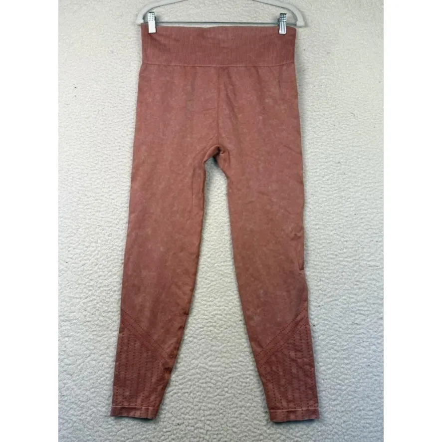 Freely Leggings Womens Large Pink High Waisted Seamless Laser Cut Yoga Workout - Image 2