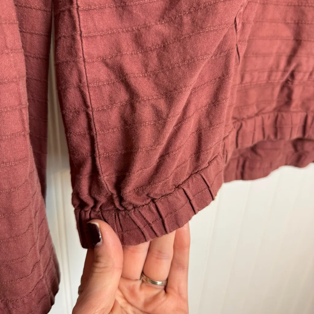 Prana Farin Hooded Pullover Organic Cotton Brick Red Women’s Size Medium - Image 5