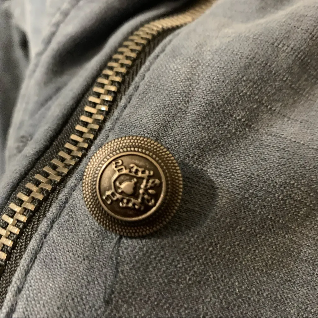 Free People y2k Not Your Brother's Military Jacket Deep Sea Teal Blue - Image 5