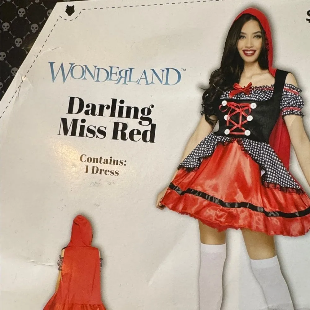 Wonderland Women’s Darling Miss Red Halloween Costume Size S 4/6 NEW - Image 9