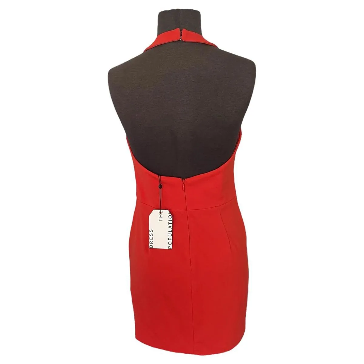 Dress The Population Oaklyn Mini Dress Halter Poppy Red Women's Size Medium NWT - Image 5