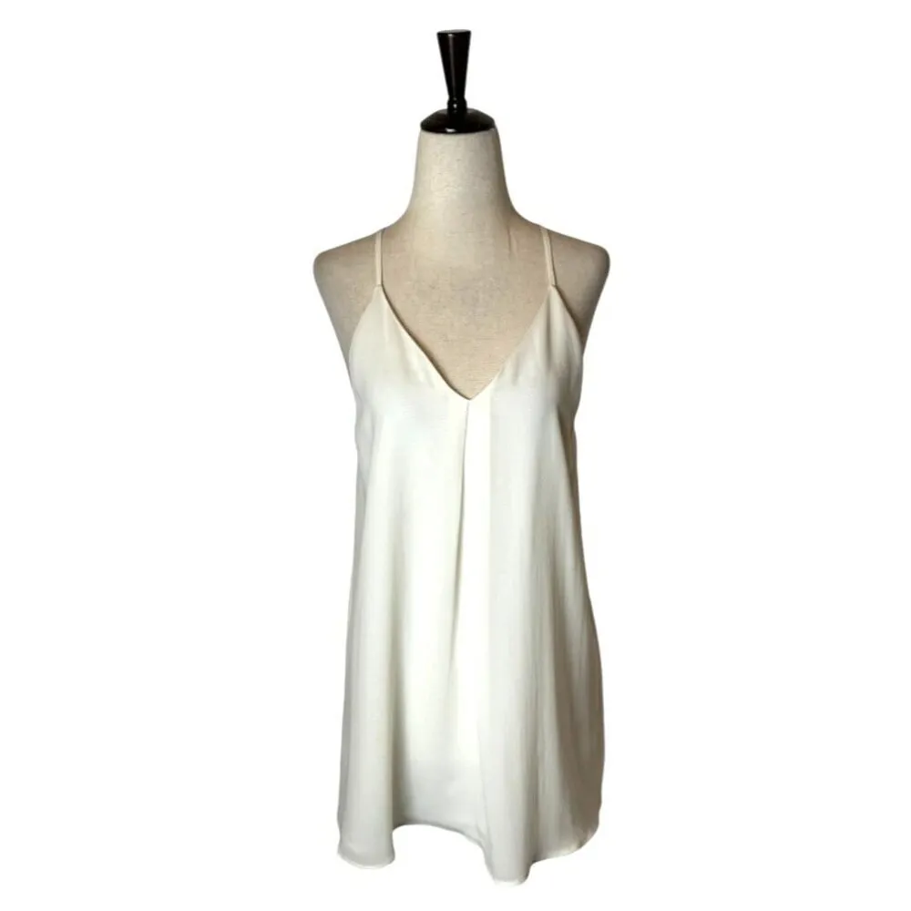 Alice + Olivia Tank Top Women XS White Silk V Neck Y Back Camisole Cami‎ - Image 2