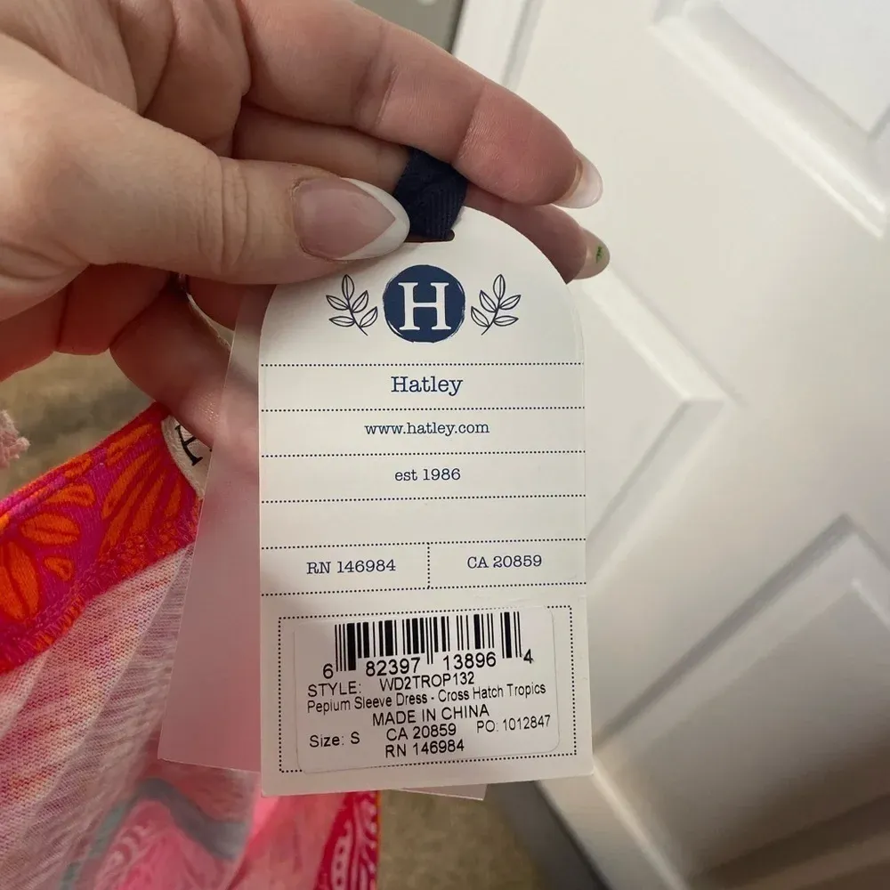 HATLEY NWT Bright Summer Mini Dress Size Small *Flawed*‎ please read description Pink - Image 5