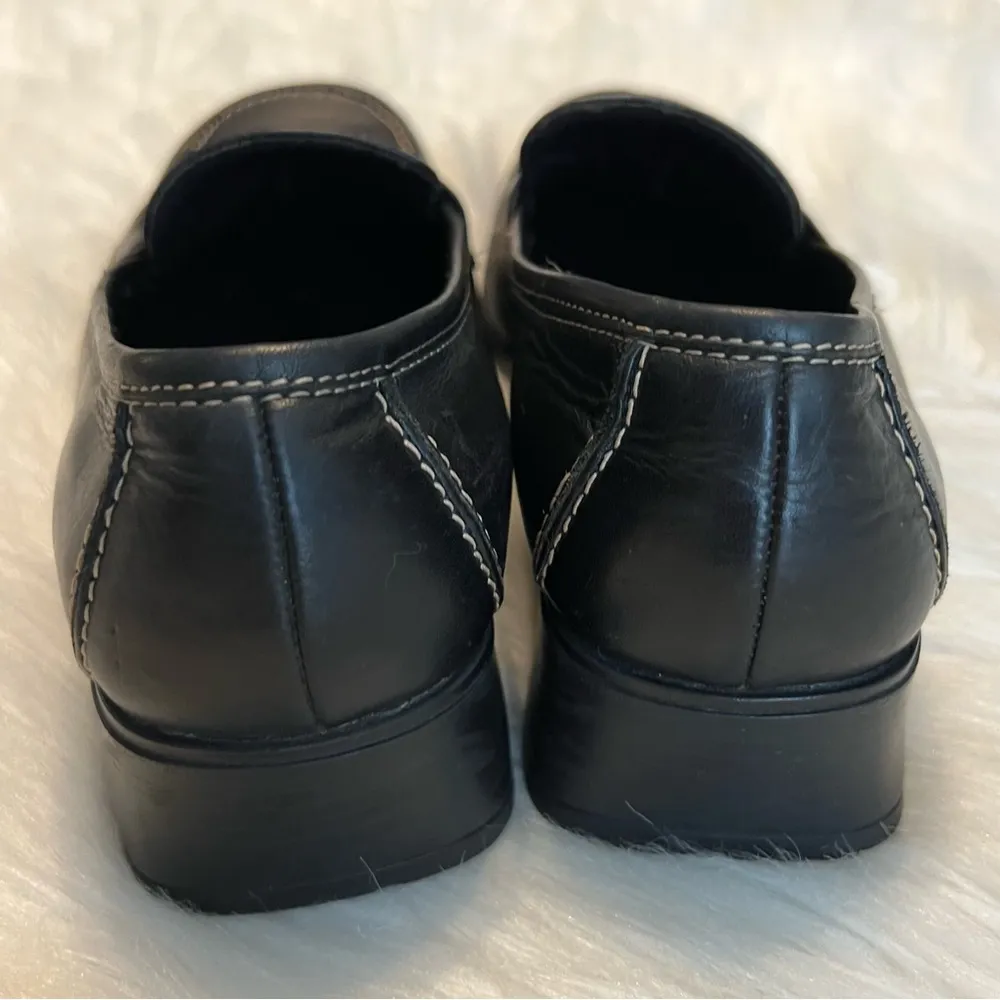 White Mountain Black Leather Loafers Shoes Women’s Size 8.5 Office Wear Academia - Image 11