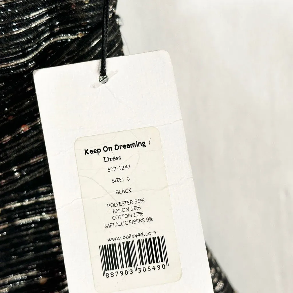 Bailey 44‎ Size 0 Dress Keep On Dreaming Metallic Silver Gray Sequins NWT 1458 - Image 9