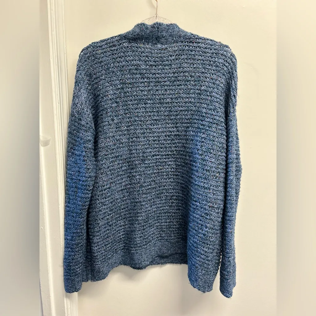 St. John's Bay Blue Tweed Mock Neck Sweater - Image 3