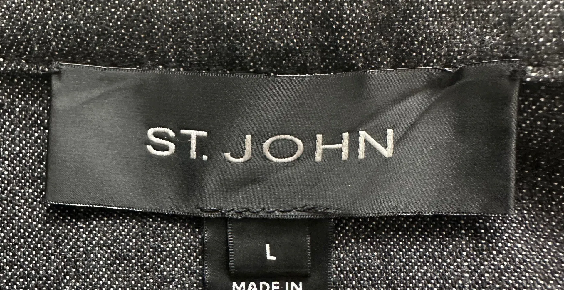 Jacket Full Zip Up 3/4 Sleeves Collarless Pockets Denim Black L - Image 8