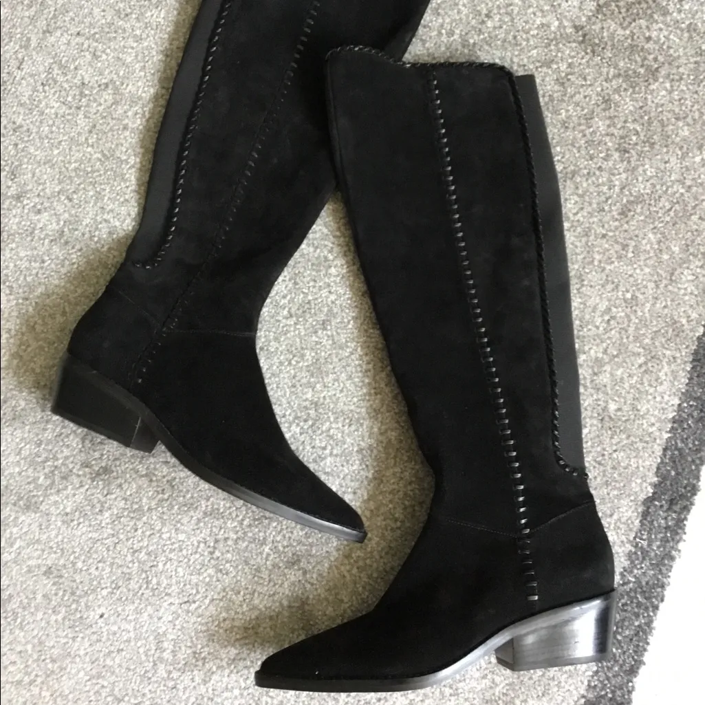 NEW stylish suede leather boots 🖤🖤 Black Size 7 - Image 6