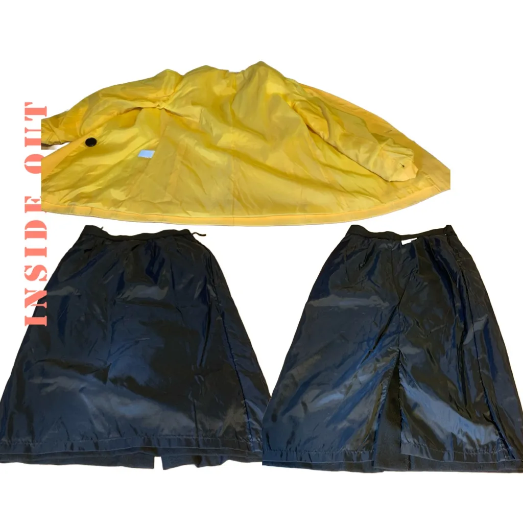 VINTAGE 1980'S DAVID BENJAMIN YELLOW & BLACK SKIRT SUIT (7/S) - Image 12