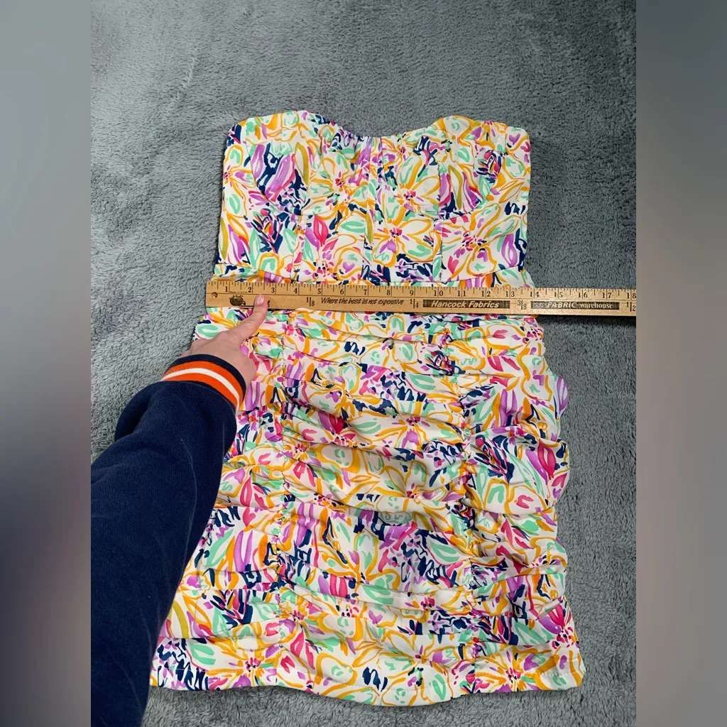 Hello Molly summer for love Multicolor floral Strapless Mini Dress small/4 - Image 6