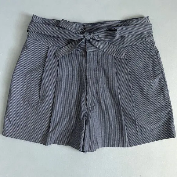 NWT Marc by Marc Jacobs Jamie‎ Stripe Blue Indigo High Waist Cotton Shorts - Image 5