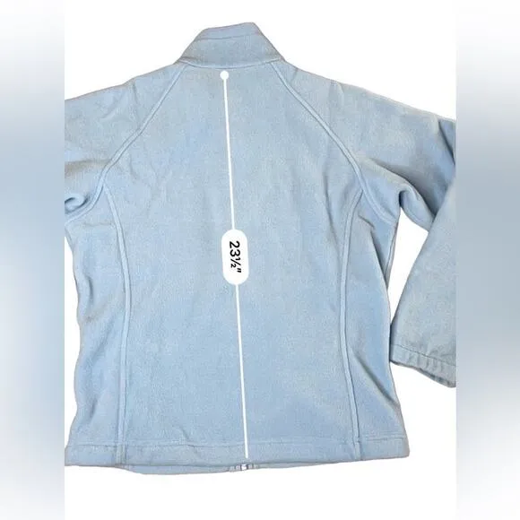 Columbia Blue Benton‎ Zipper Pocket High Neck Fleece Jacket MEDIUM Fall Autumn - Image 6