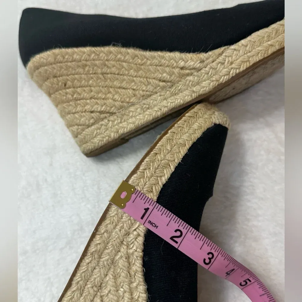 J. Crew Black Seville Espadrille Canvas Jude Wedges Size 9 - Image 14