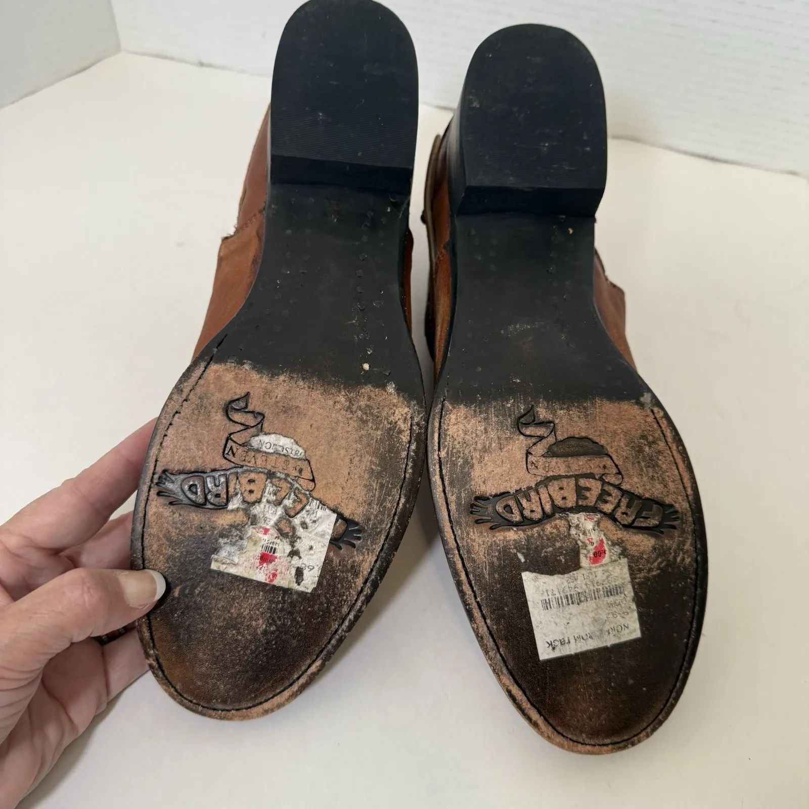 Freebird by Steven Slay Brown Bootie Zip Boot Leather Triple Strap Size 11 - Image 4