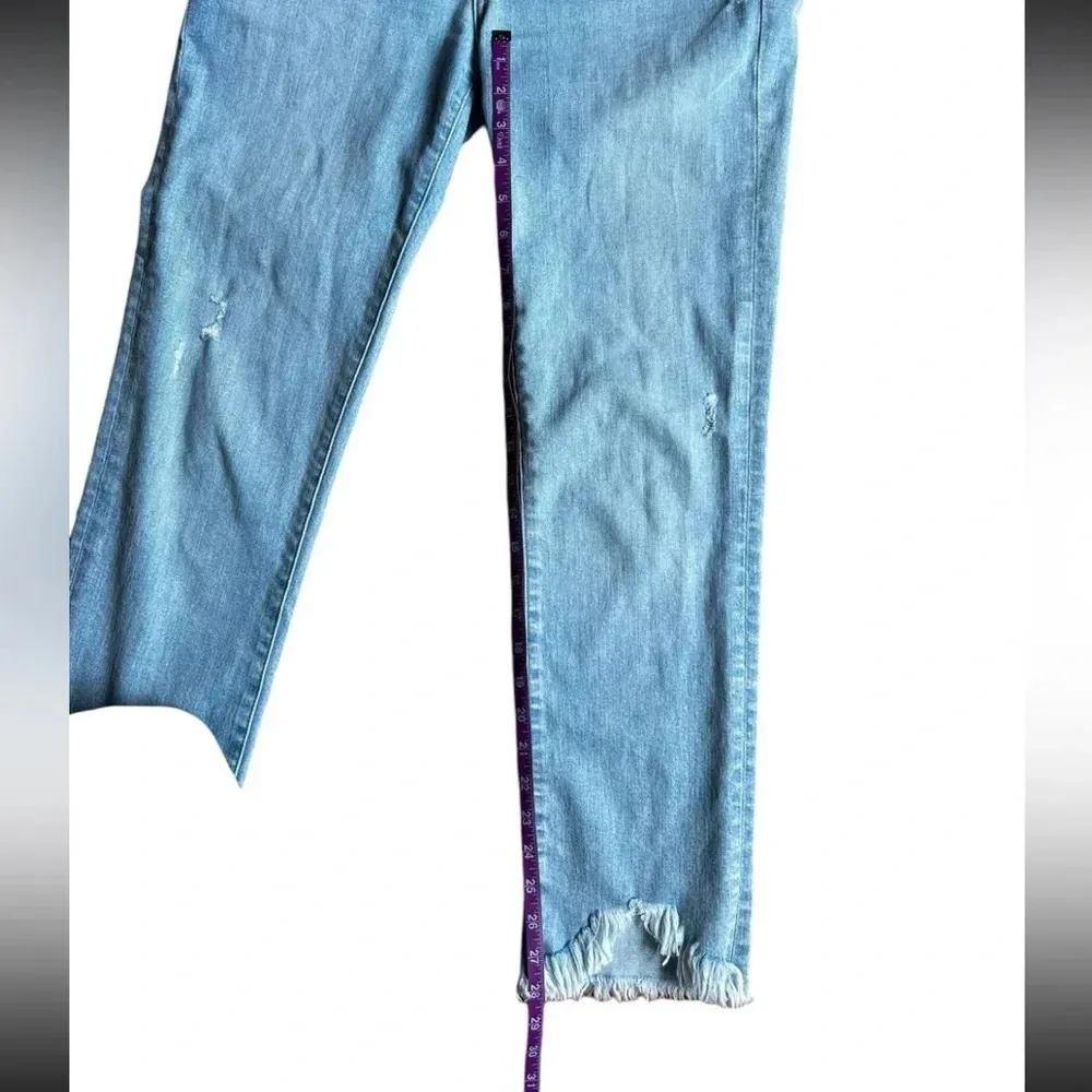 Jonathan Simkhai Standard River High Rise Straight Jean Light Wash Size 28 Fray Blue - Image 6