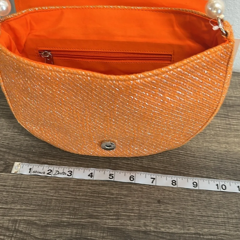 A&B Limited Edition |Orange Slice Beaded Bag w/ Pearl Strap Orange - Image 8