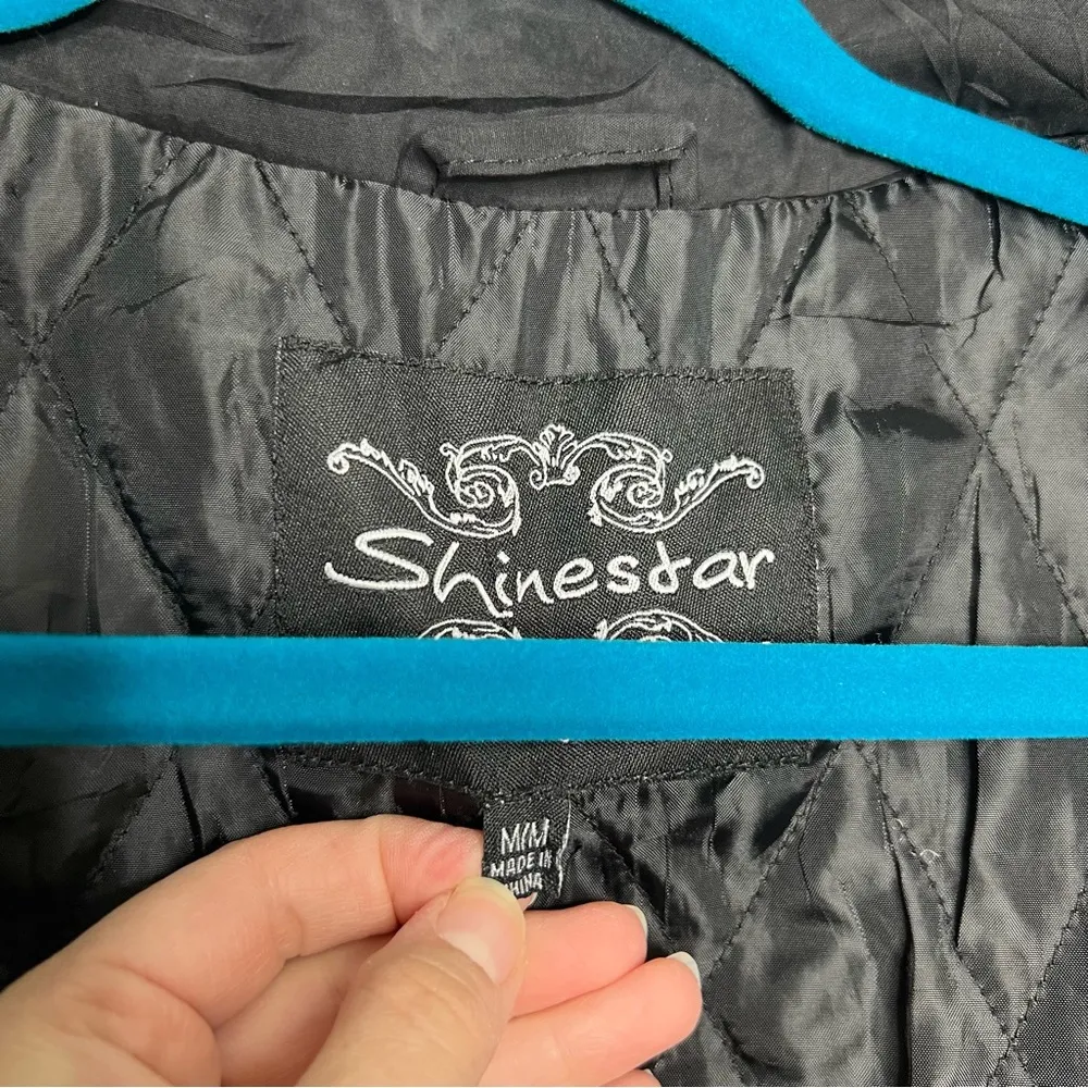 Shinestar Black Anorak Utility Long Line Zip Front Jacket Coat - Image 6