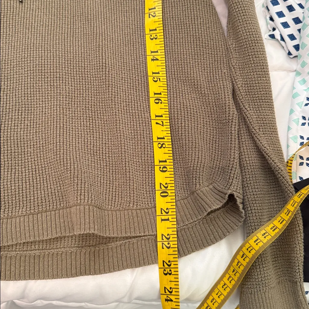 Lauren Ralph Lauren Waffle Knit Hooded Sweater Olive Green Size L - Image 8