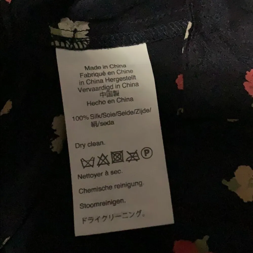 NWT Madewell silk Ruffle-Strap Cami Confetti Floral Sz 2 - Image 6