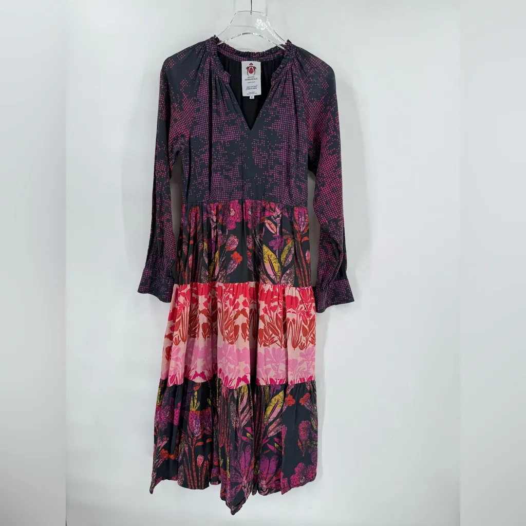 Roopa Pemmaraju Calla Tiered Midi Dress Anthropologie size small - Image 7