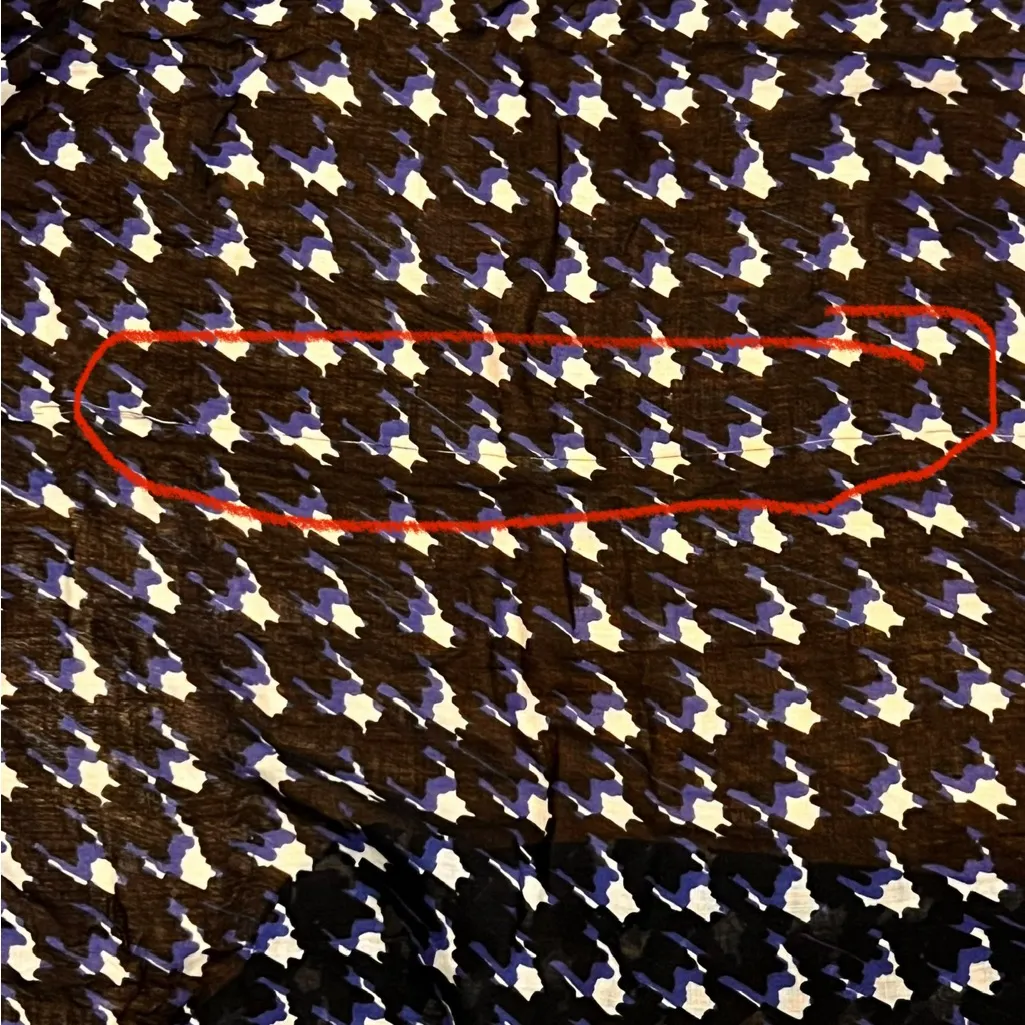 Tommy Hilfiger Semi Transparent Blue Black White Geometric Wrap Scarf 72x30 - Image 7