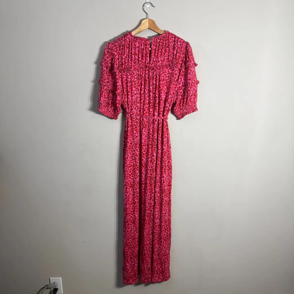 Boden Yoke Detail Floral Jersey Midi Dress Women's 10L Gin Fizz Pink Boho Chic Size undefined - Image 7