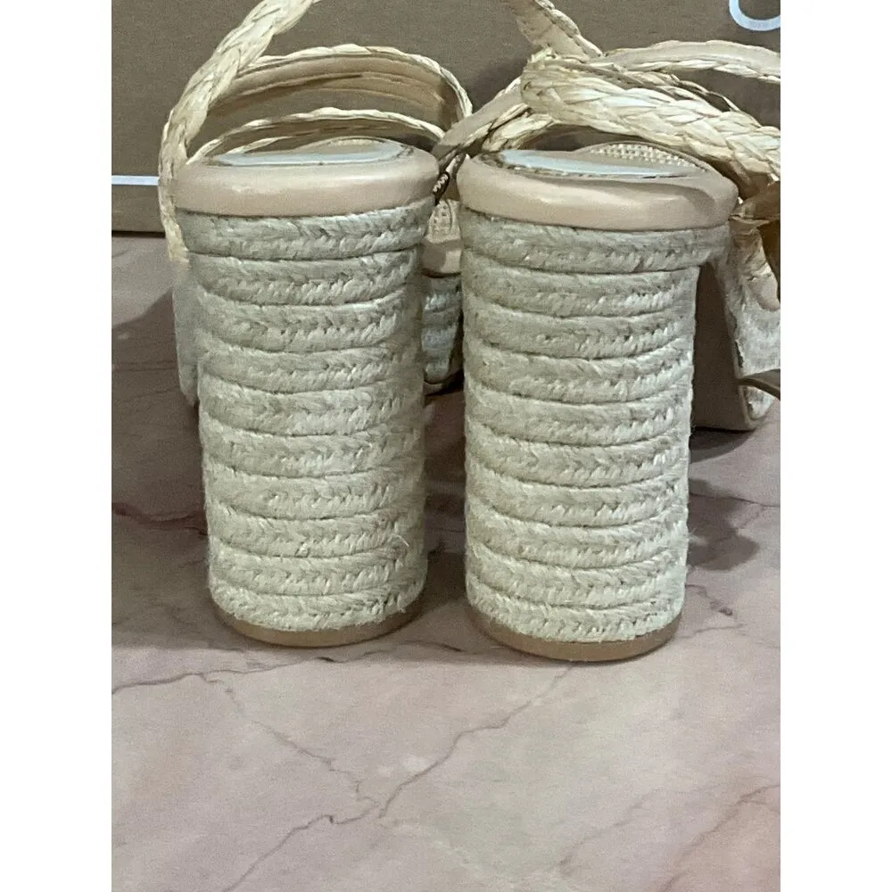 Dolce Vita Catina High Heels in Light Natural 8 with box Womens Platform Raffia Tan - Image 9
