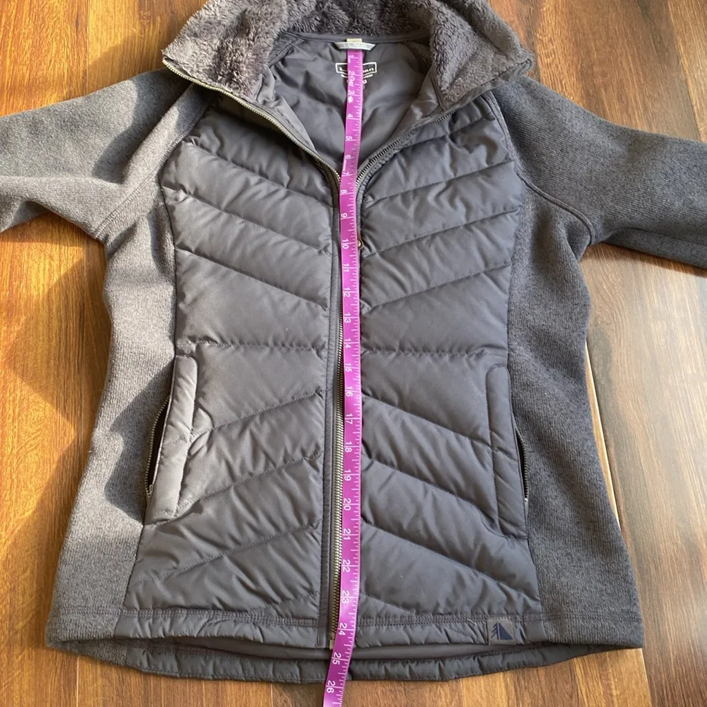 LL Bean Downtek Duck Down Fleece Lined Mock Neck Lightweight Jacket Black - Image 10